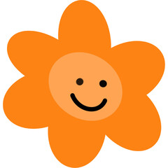 Orange flower with smile