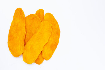 Dried mango on white background