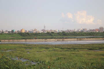 Obraz premium Charming village far from the city of Bangladesh