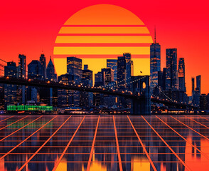 New York City - Retrowave style
