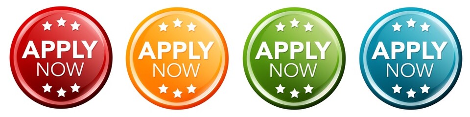 Apply now Badge set on white Background.
