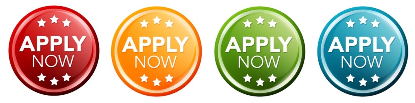 Apply now Badge set on white Background.