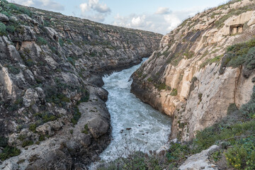 Wied il-Ghasri in Gozo. It's a beautiful canyon where the sea is meeting land. 