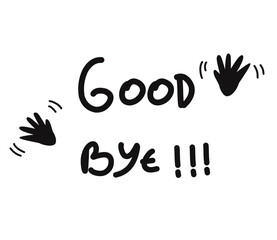 Deisgn of hand and bye message