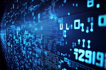 Obraz premium Creative blue futuristic matrix electronic background 