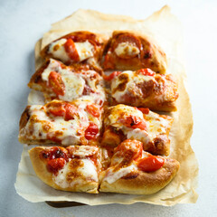 Homemade pizza with sausage