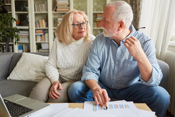 Retired senior couple planning retirement and retirement