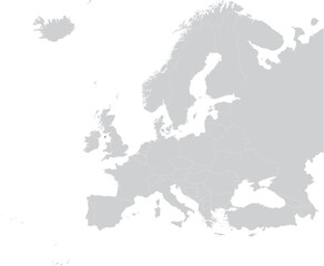 Fototapeta premium Maroon Map of Isle of Man within gray map of European continent