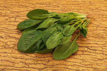Fresh green Spinach leaves heap
