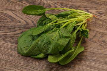 Fresh green Spinach leaves heap