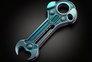 A picture of an actual wrench, a metal instrument used in mechanics. Generative AI