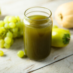 Healthy green smoothie with grape