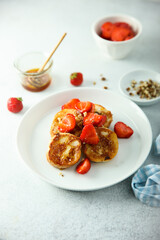 French toast with fresh strawberry