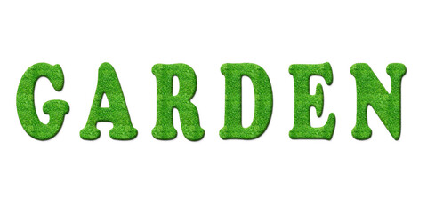 Text aus Gras Garden auf wei&szlig;em Hintergrund