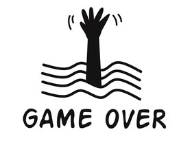 Design of funny game over message