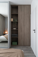Fototapeta na wymiar Closet in bedroom of modern apartment