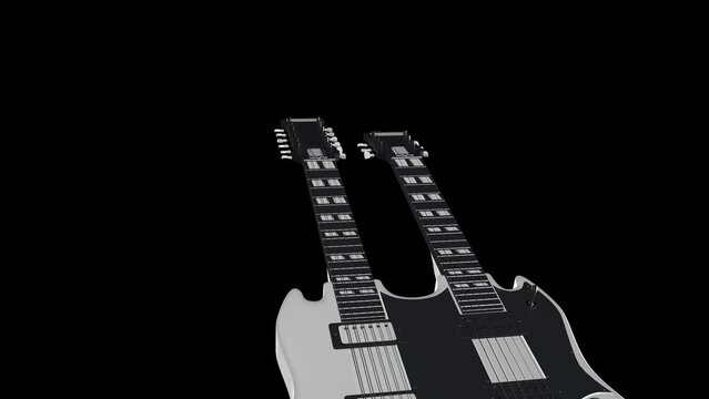 Electro Guitare Transforming Transparent Alpha Video 3D Animation
