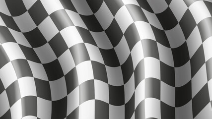Chequered flag background. Speedway rally finish, racing winner flag with grid texture and champion trophy vector illustration