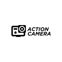 Action camera logo. Camera for active sports