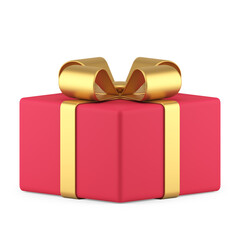 Red festive wrapped gift box holiday congratulations surprise isometric 3d icon realistic illustration