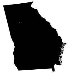 Highly Detailed Georgia Silhouette map. - obrazy, fototapety, plakaty