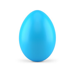 Blue glossy Easter egg 3d icon illustration. Minimalist chicken nourishment product