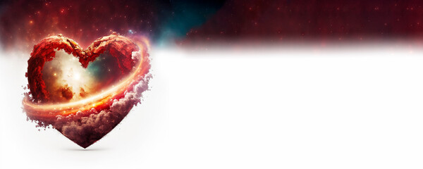 Space inspired Valentine heart, Generative AI