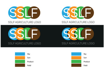 Fototapeta premium World eco logo design. Land, river and leaf background. 