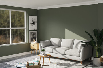 Wall Mockup Living room modern design