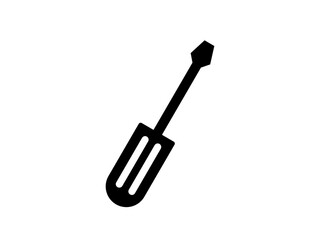 Screwdriver icon. Vector screw repair and maintenance tool isolated on white background