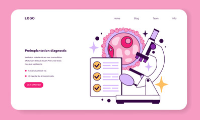 In vitro fertilization benefit web banner or landing page. Infertility