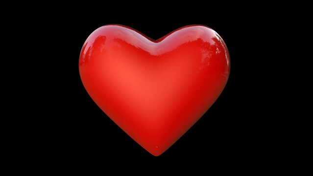 Love Heart Transparent Alpha Video 3D Animation