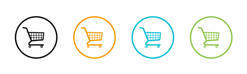 Shopping cart icon template set. Stock vector illustration.