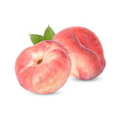 Fresh donut peach isolated on white background