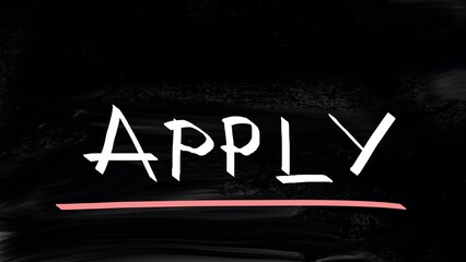 Apply handwritten on blackboard