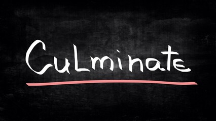 Obraz premium Culminate handwritten on blackboard. Time to change