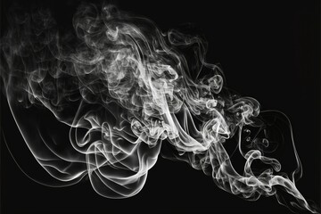 Smoke set isolated on black background., ai generated