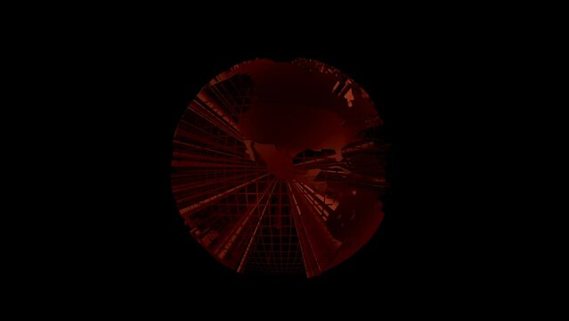 Earth Globe Transparent Alpha Video 3D Animation