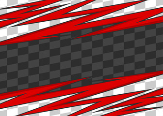 Racing themed background with sharp arrow pattern and checkered flag pattern