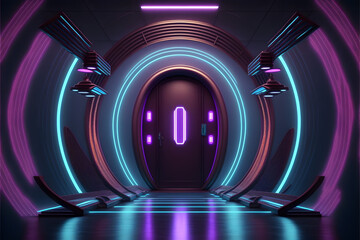 3d render of a glowing neon sign