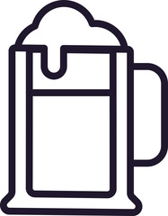 Beer concept. Modern outline high quality illustration for banners, flyers and web sites. Editable stroke in trendy flat style. Line icon of beer