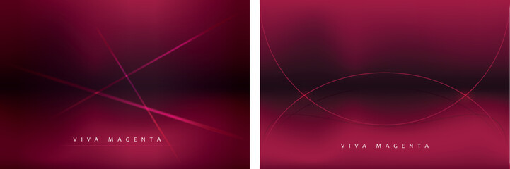 Abstract viva magenta minimalist concept. Elegant deep color background with thin lines. Backdrop for presentation and posters.