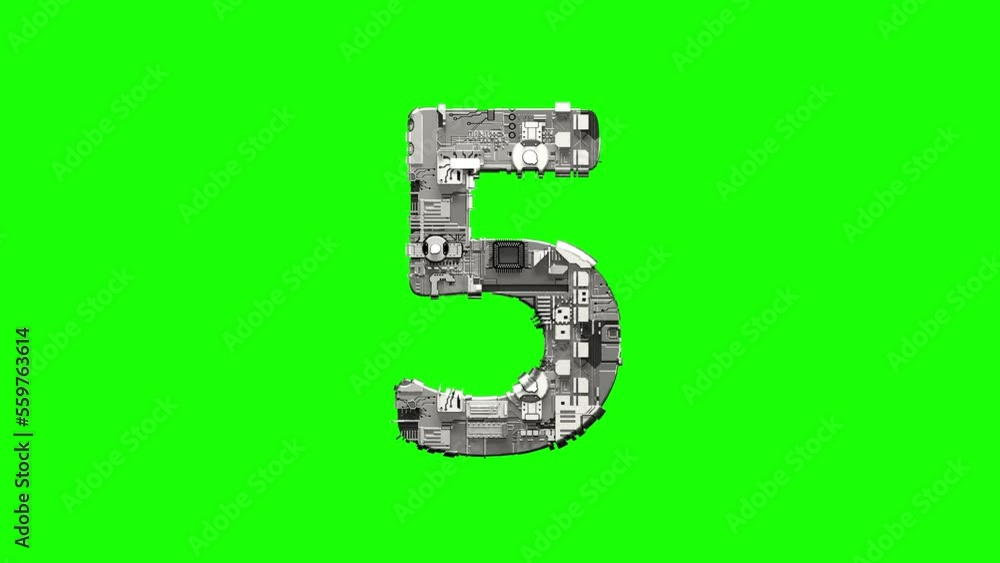 Poster number 5 - shining technological hi-tech cyber font, isolated - loop video