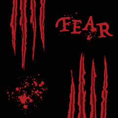 Scratched claw blood wounds fear
