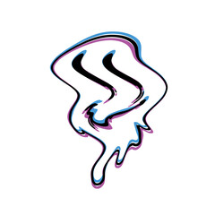 Acid smile face. Melted rave and techno symbol