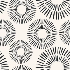 Fotobehang Stijlen patronen Aesthetic Contemporary printable seamless pattern with abstract Minimal elegant line brush stroke shapes and line in nude colors.  © anya