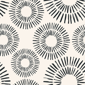 Fototapeta Aesthetic Contemporary printable seamless pattern with abstract Minimal elegant line brush stroke shapes and line in nude colors.