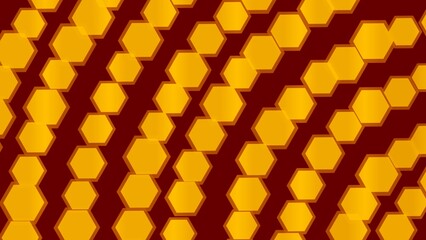 abstract background with hexagons circle pattern red