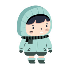 Cute Kid wearing sweater cartoon