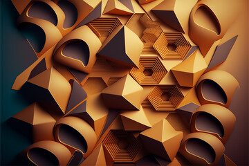 Geometry Abstract Patterns, Texture Background, Symmetry and Shapes, Realistic Futuristic Art, Generative ai